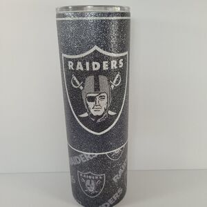 Raiders Tumbler 30oz One Size Black NFL Football HOGG Glitter Personalized